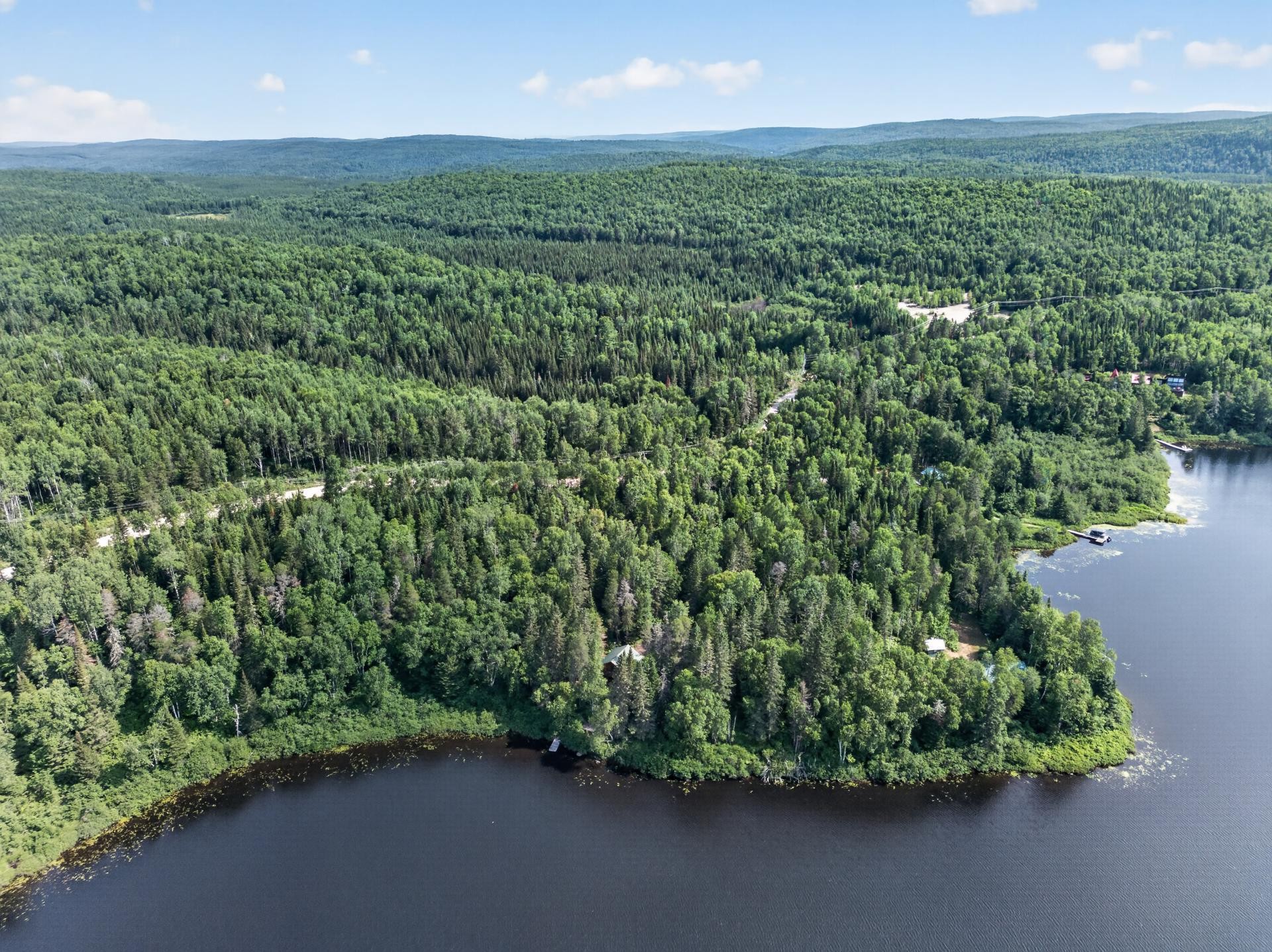 Aerial View - 3040 Ch. Du Lac-Poisson, Saint-Zénon, QC - Outdoor With Body Of Water With View