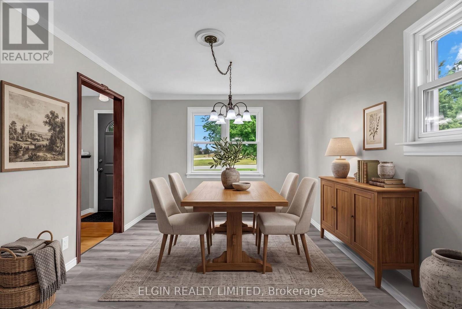 virtually staged - 43212 Southdale Line, St. Thomas, ON - Indoor Photo Showing Dining Room