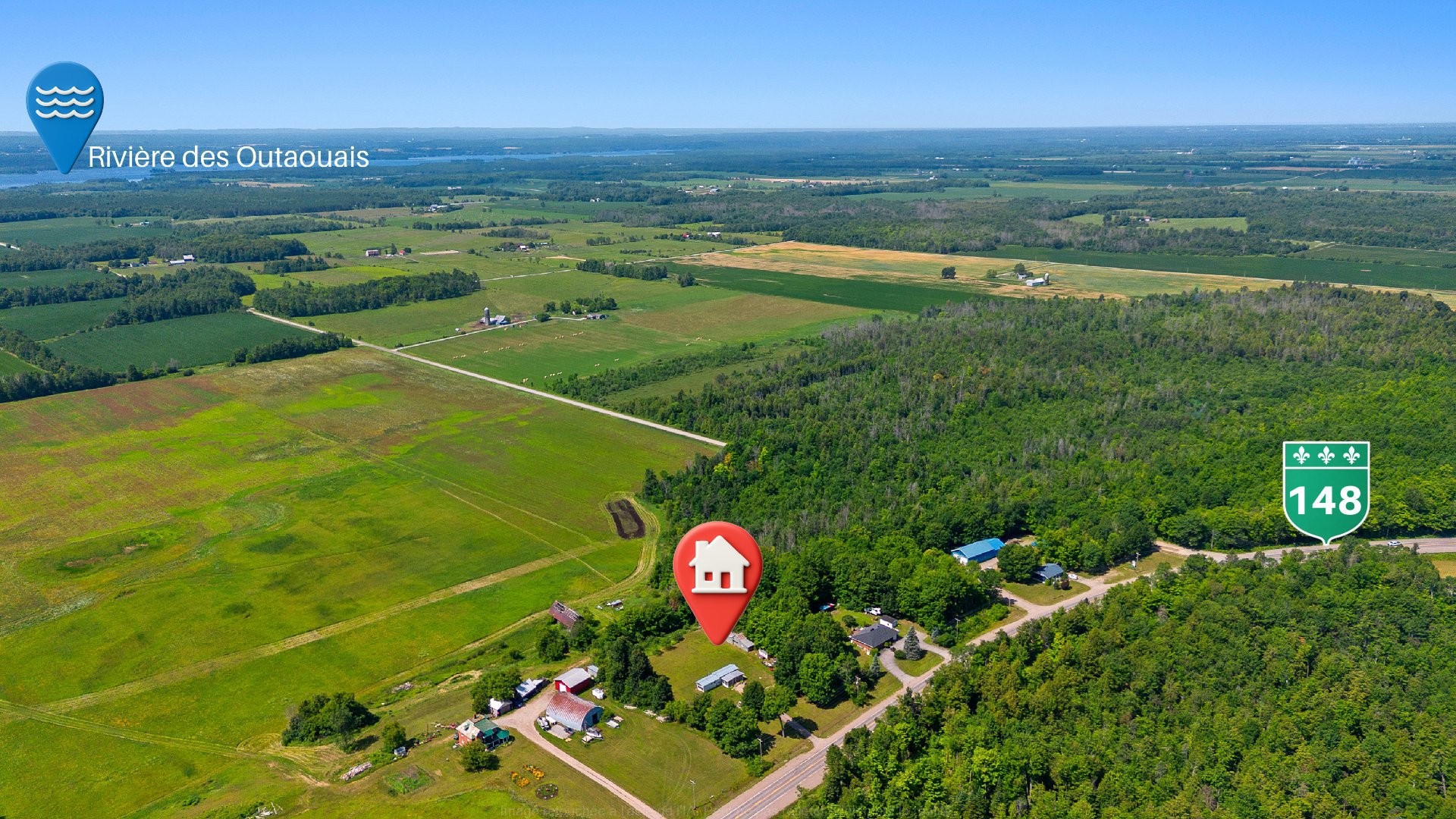 Aerial View - 99 Route 148, Bristol, QC - Outdoor With View