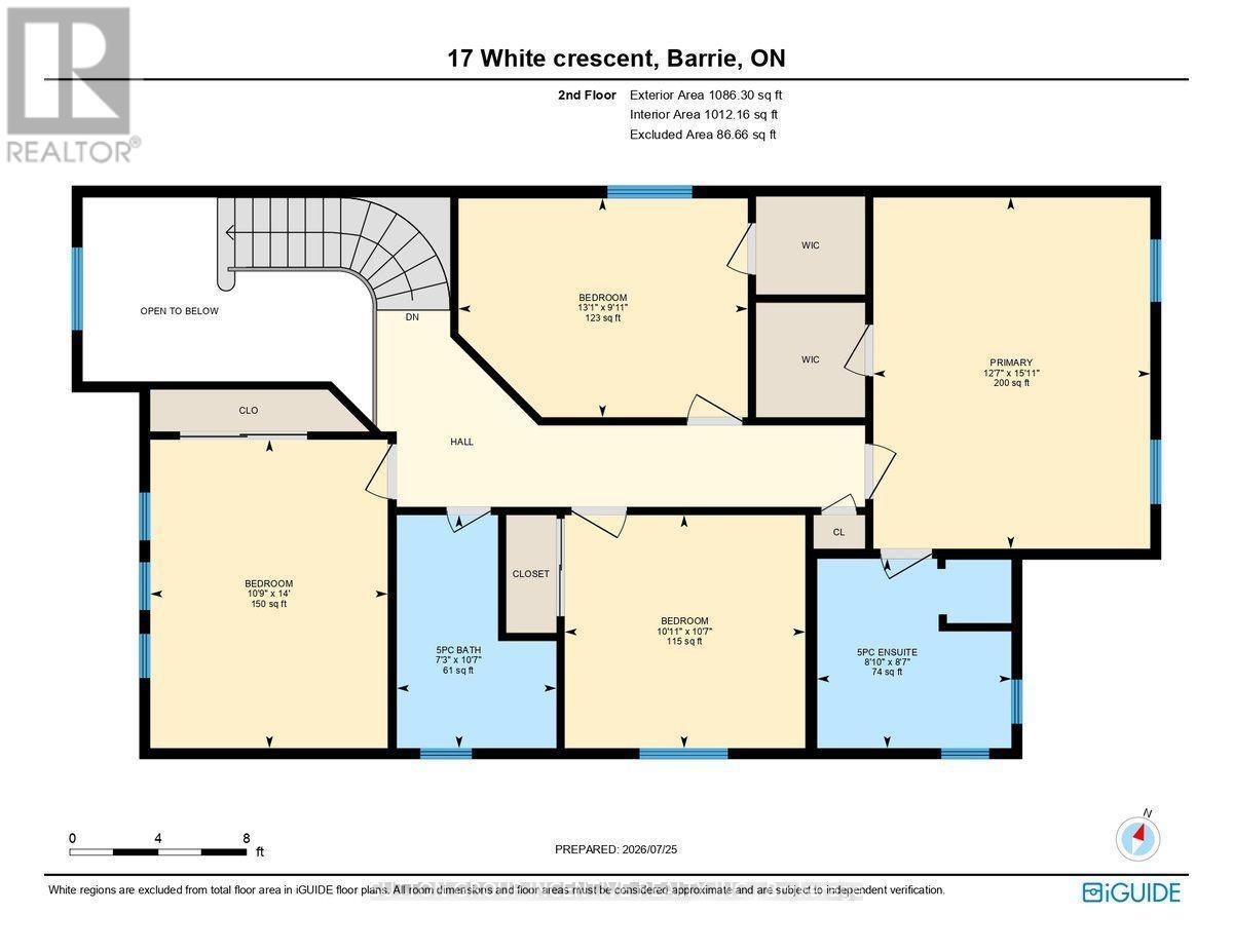 Second level floor plan - 17 White Crescent, Barrie, ON - Other