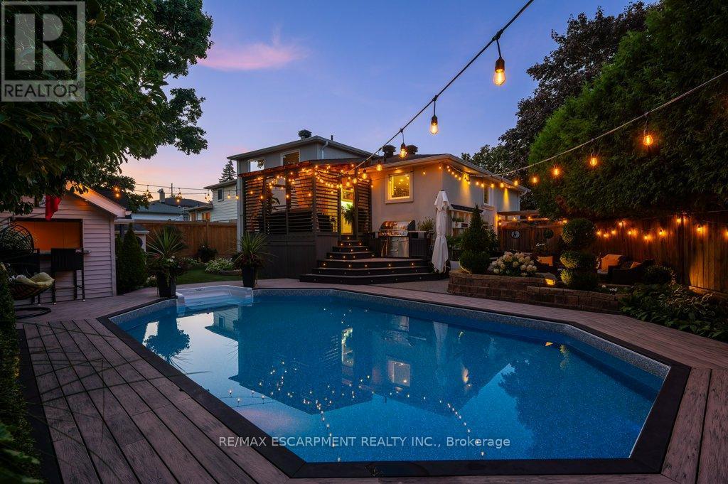 1482 Epping Road, Burlington, ON - Outdoor With In Ground Pool With Deck Patio Veranda With Backyard