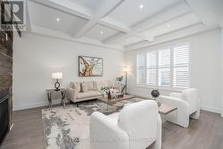 Tasteful design: coffered ceiling & potlights - 