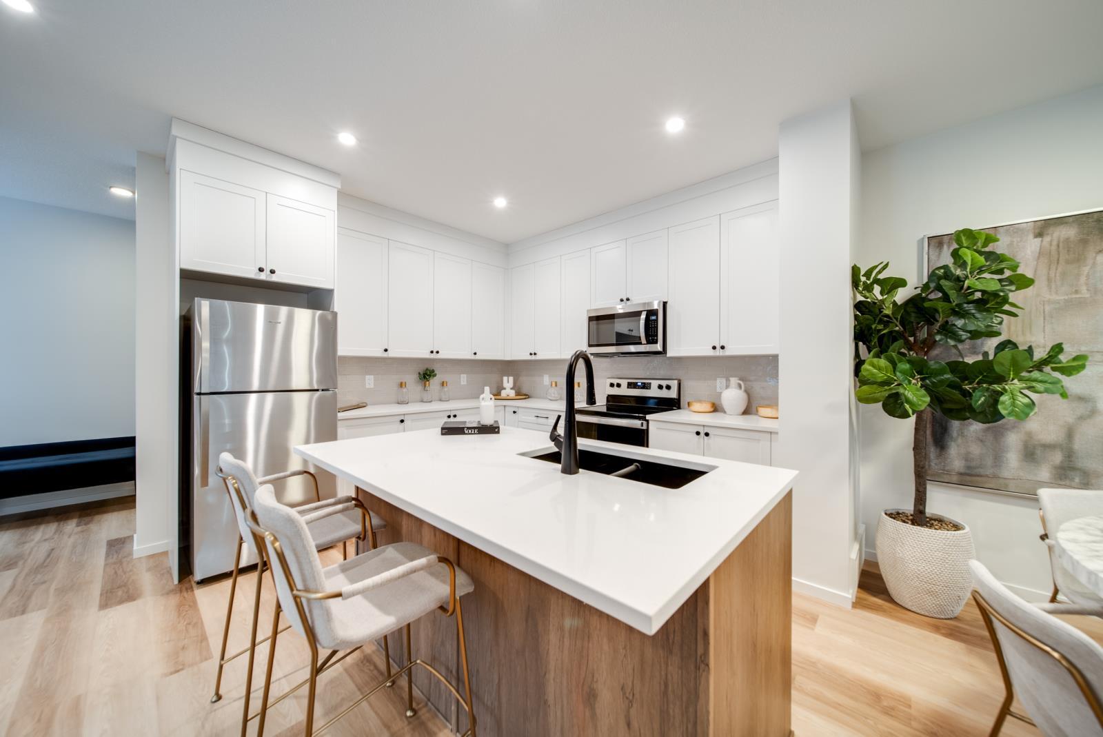 11121 62 Street, Edmonton, AB - Indoor Photo Showing Kitchen With Stainless Steel Kitchen With Double Sink