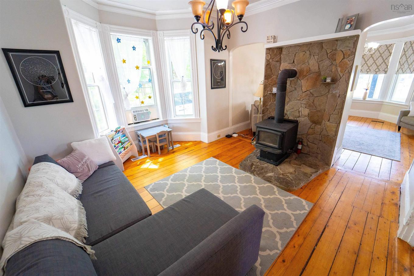 42 Victoria Street, Amherst, NS - Indoor Photo Showing Living Room With Fireplace