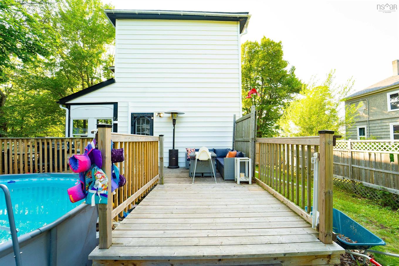 42 Victoria Street, Amherst, NS - Outdoor With Above Ground Pool With Deck Patio Veranda With Exterior