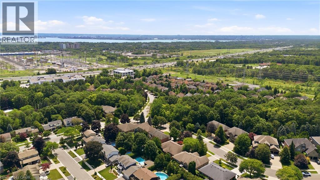 Aerial perspective showcasing a residential neighborhood with extensive tree coverage - 1090 Crofton Way, Burlington, ON - Outdoor With View