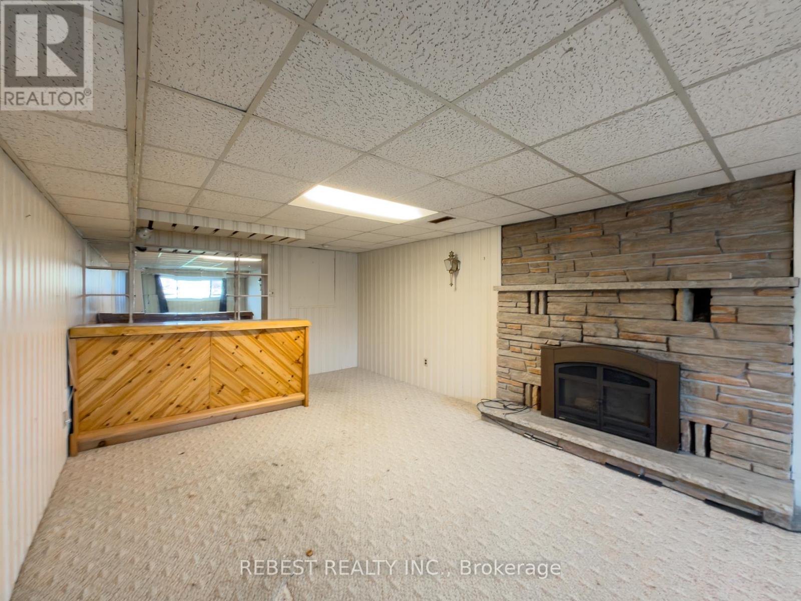 98 Cobblehill Road, Halton Hills, ON - Indoor Photo Showing Basement With Fireplace