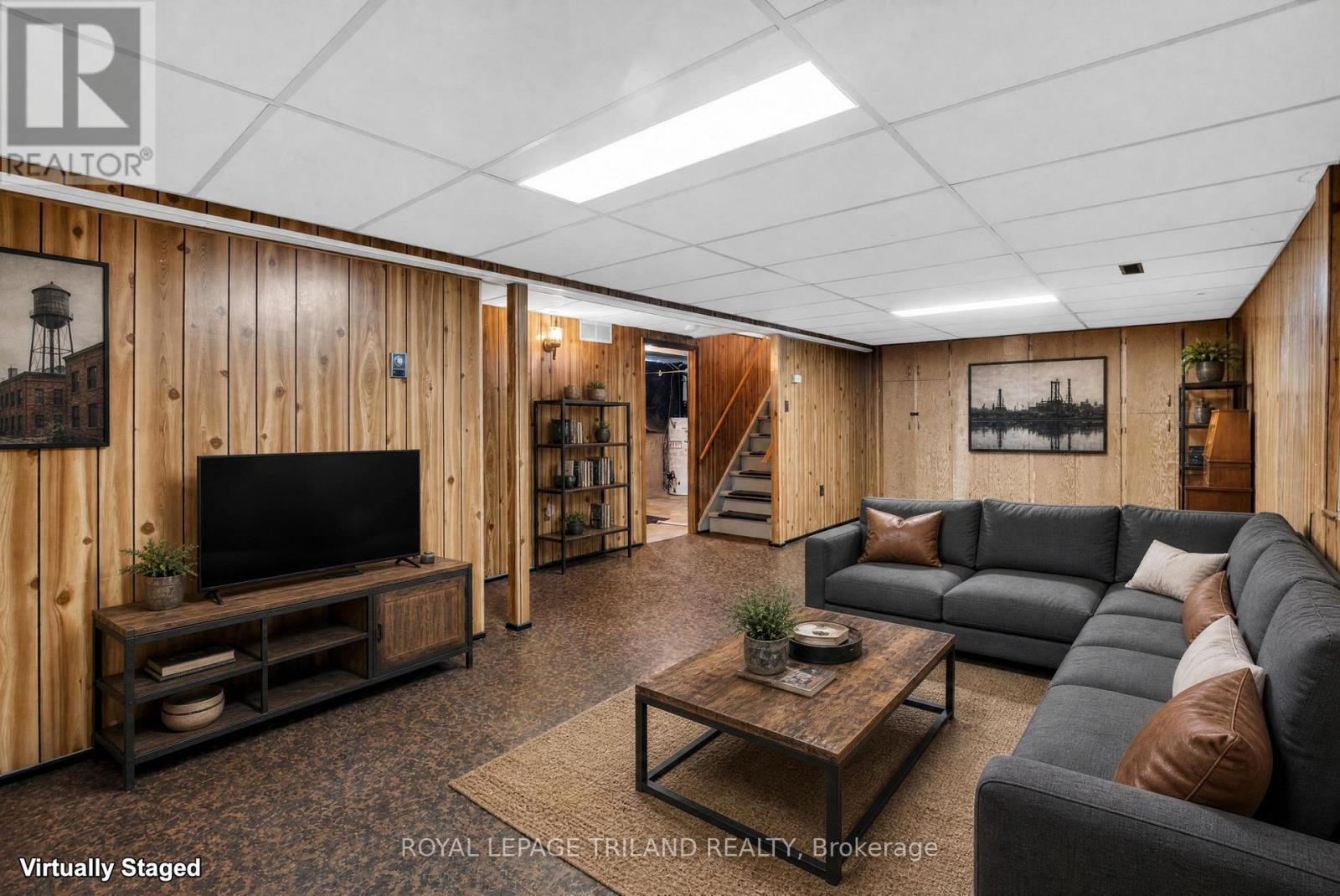 Virtually Staged - 7 Thompson Avenue, St. Thomas, ON - Indoor Photo Showing Basement