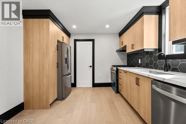 105 Rothsay Avenue, Hamilton, ON - Indoor Photo Showing Kitchen With Double Sink