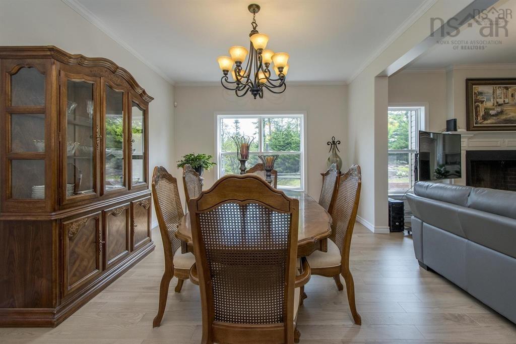 31 Grebe Avenue, Timberlea, NS - Indoor Photo Showing Dining Room With Fireplace