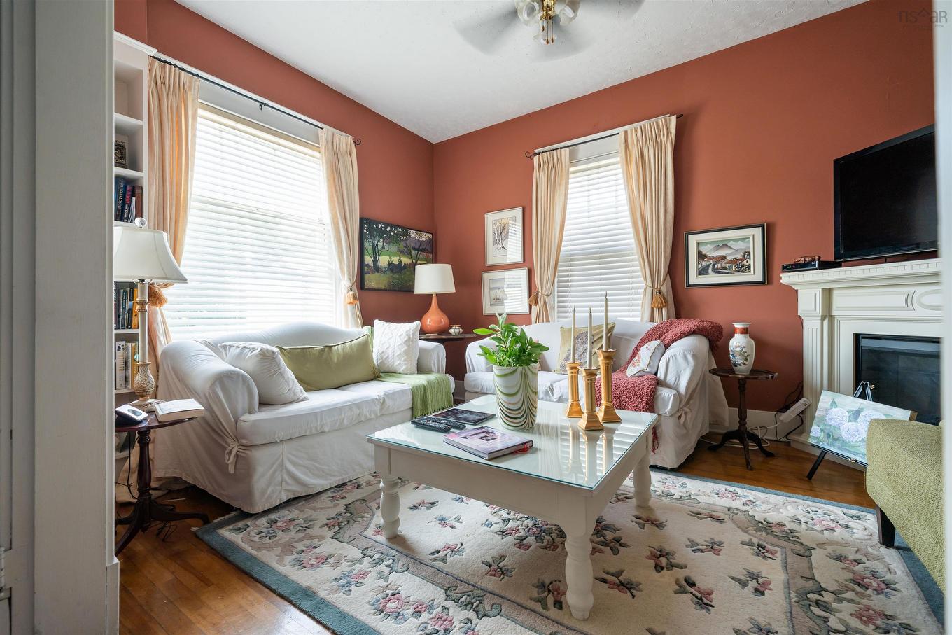 159 Almont Avenue, New Glasgow, NS - Indoor Photo Showing Living Room With Fireplace