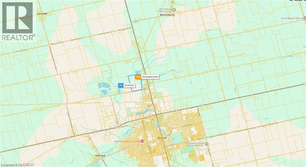 Geographic Information System (GIS) Map. Illustrating property boundaries and surrounding areas - Pt Lt 1-2 14Th Street W, Simcoe, ON