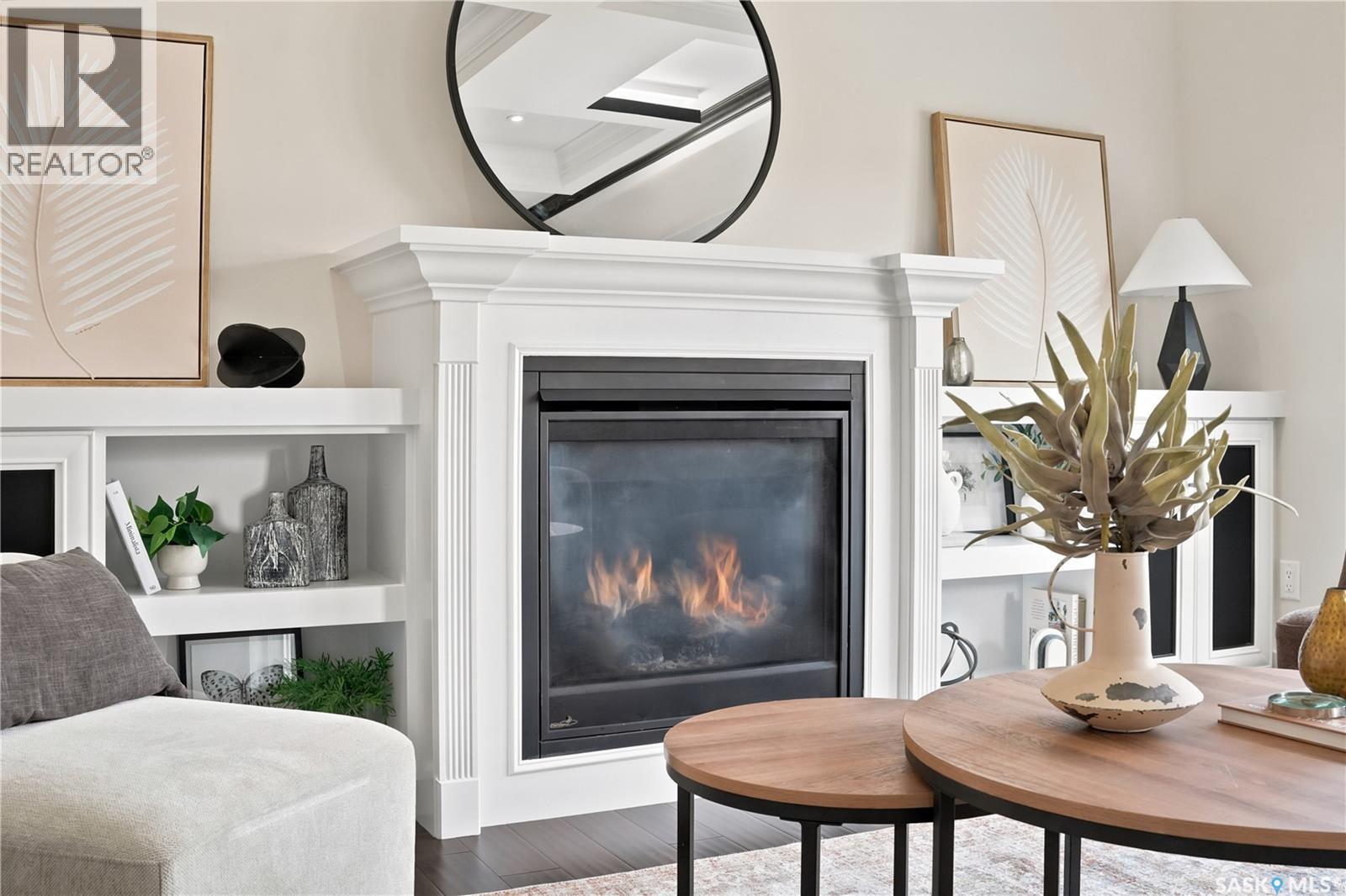 3325 Green Brook Road, Regina, SK - Indoor Photo Showing Living Room With Fireplace