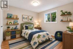 Virtually staged - Third bedroom with hardwood - 