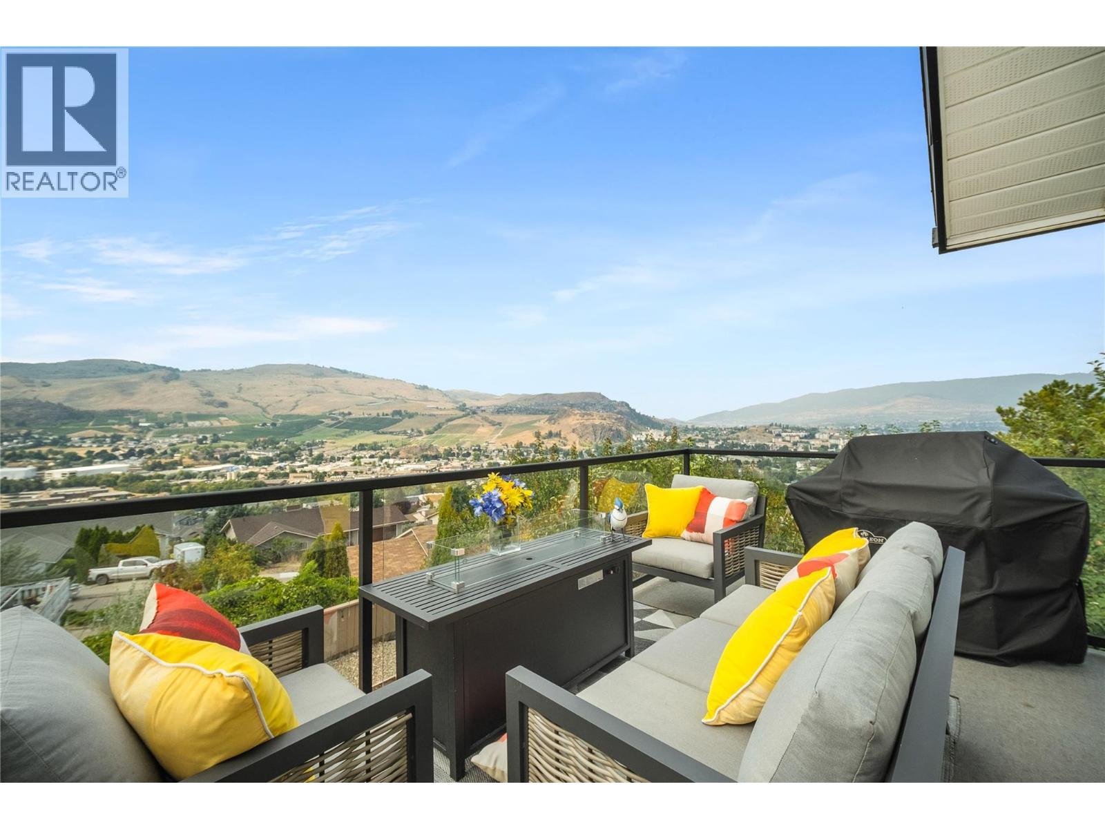Deck off Kitchen - 4119 15 Avenue, Vernon, BC - Outdoor With View