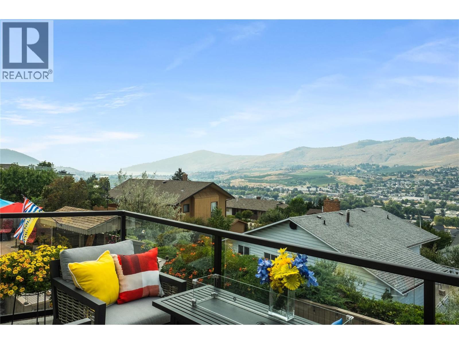Deck off Kitchen - 4119 15 Avenue, Vernon, BC - Outdoor With View