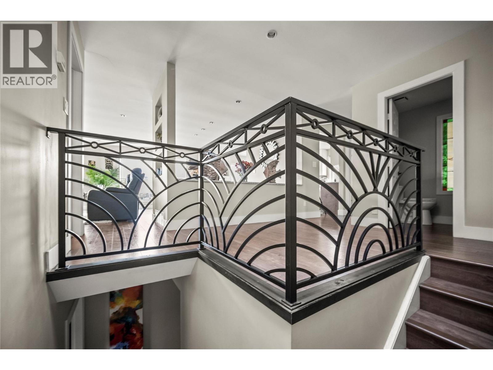 Custom Architectural Steel Staircase Railing - 4119 15 Avenue, Vernon, BC - Indoor Photo Showing Other Room