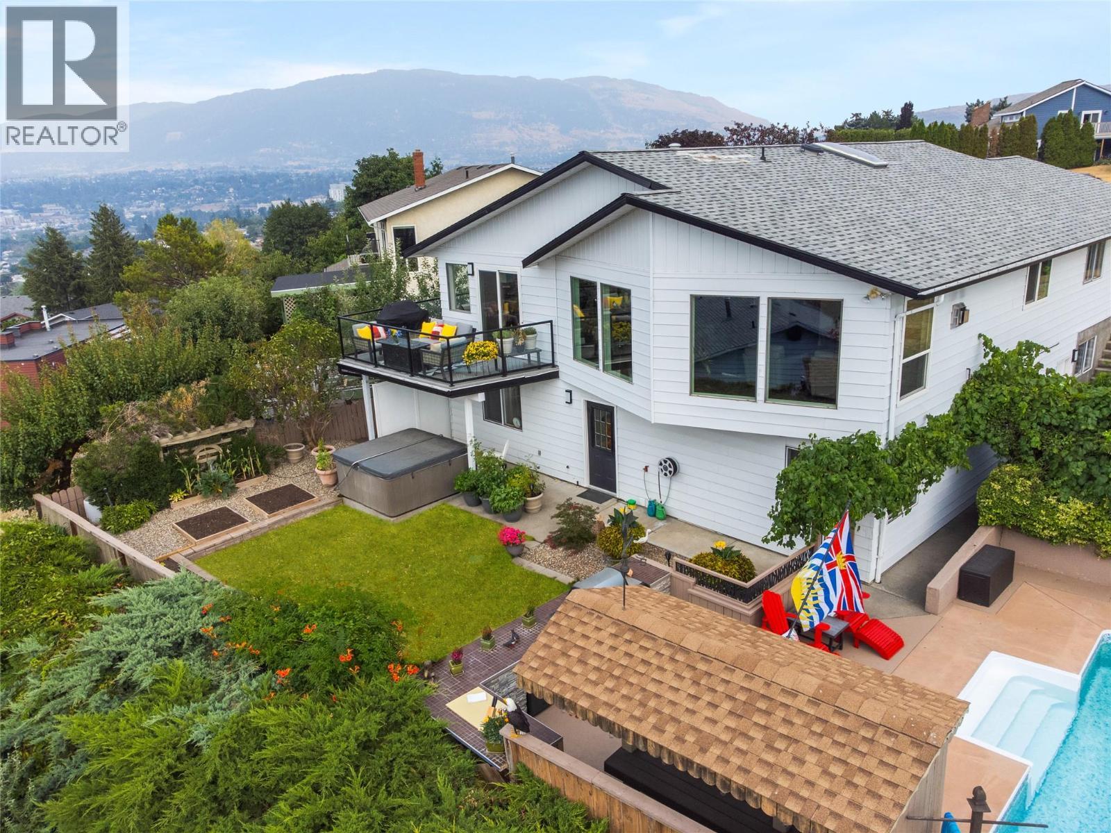 Back Yard - 4119 15 Avenue, Vernon, BC - Outdoor With Deck Patio Veranda