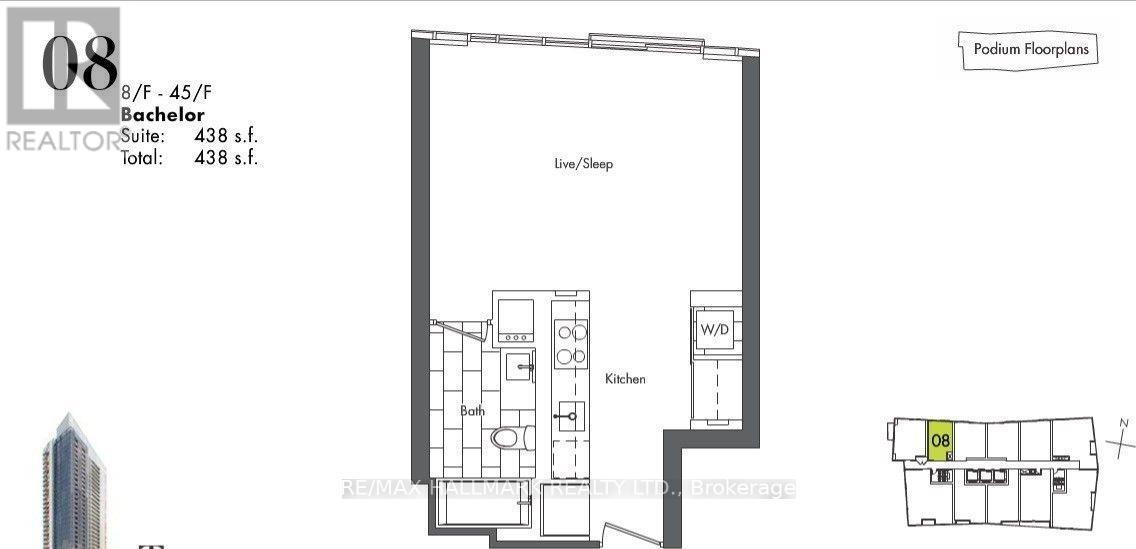 Builder Floor Plan - 2908 - 85 Queens Wharf Road, Toronto, ON - Other