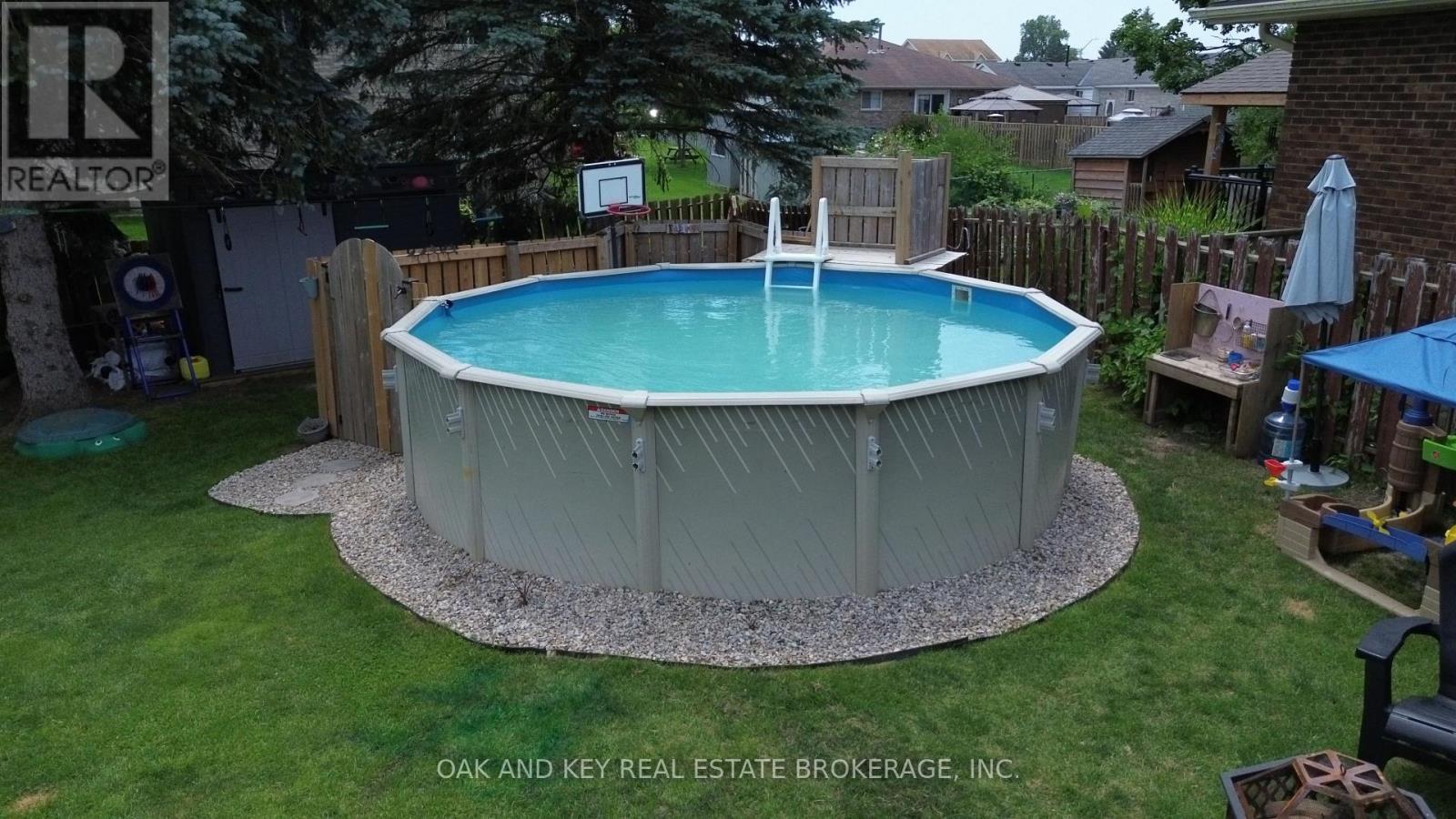 26 Sinclair Avenue, St. Thomas, ON - Outdoor With Above Ground Pool With Backyard