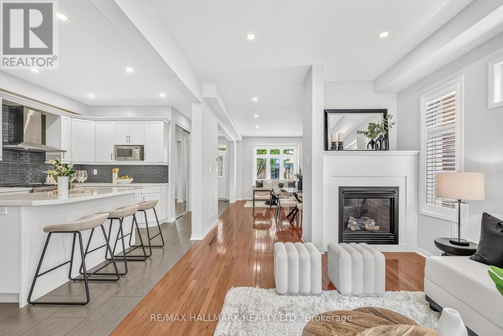 120 Albert Lewis Street, Markham, ON - Indoor Photo Showing Living Room With Fireplace