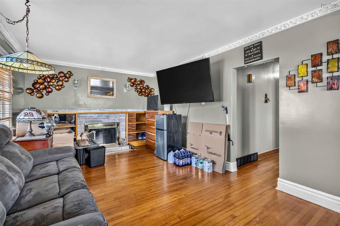12 Auburn Avenue, Spryfield, NS - Indoor Photo Showing Living Room With Fireplace
