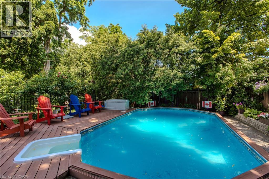 569 Locust Street, Burlington, ON - Outdoor With In Ground Pool With Deck Patio Veranda With Backyard