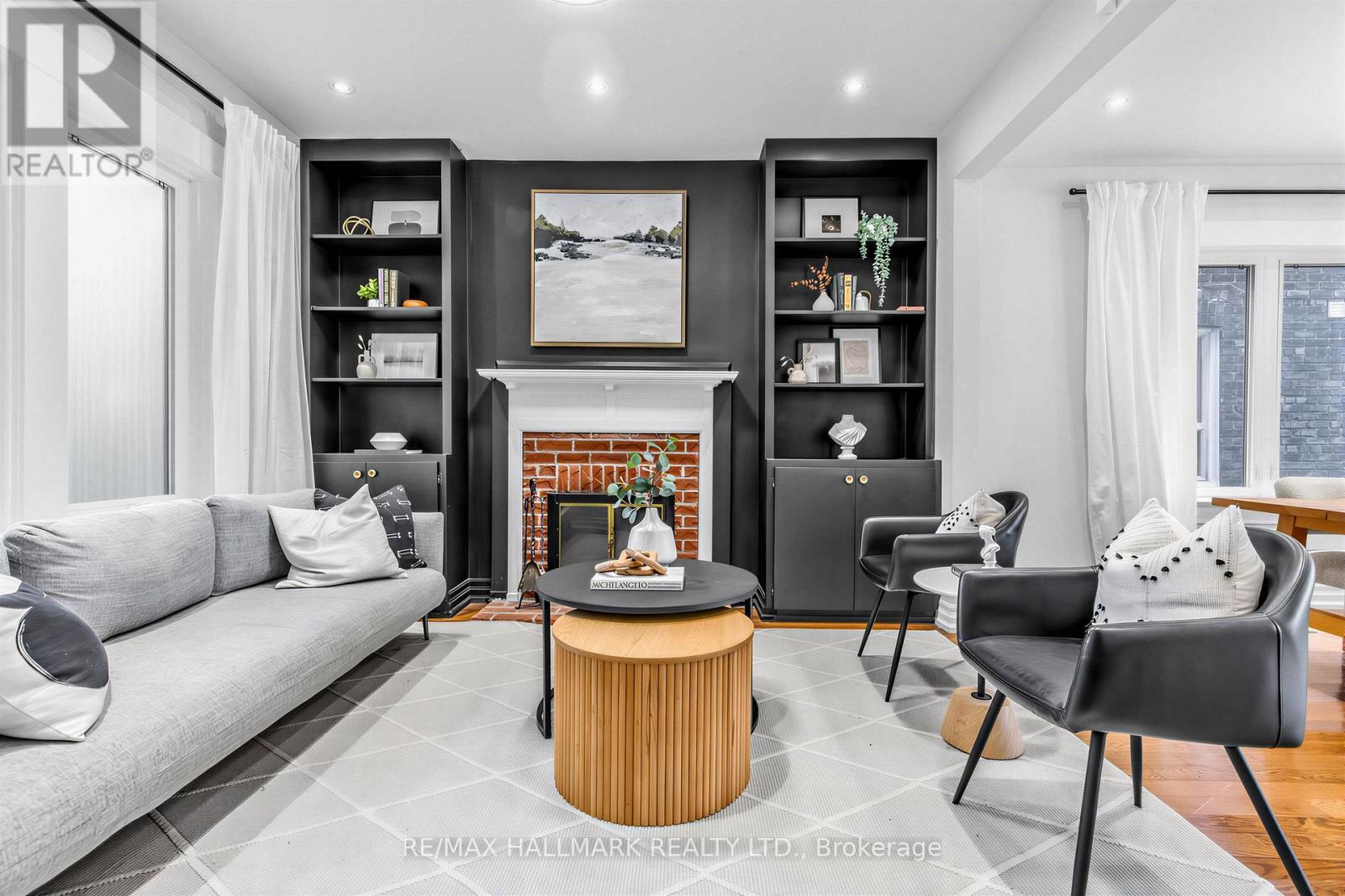 255 Strathmore Boulevard, Toronto, ON - Indoor With Fireplace