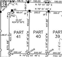 Survey Plat. Illustrating metes and bounds descriptions for multiple parcels within the property -