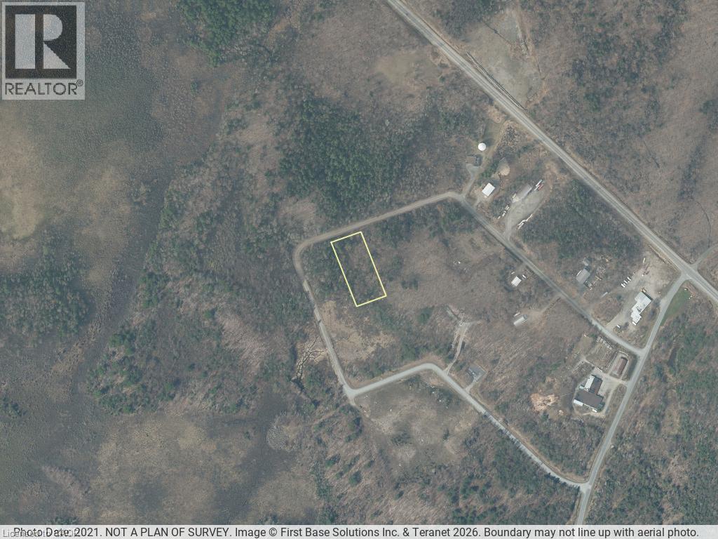 Aerial Photograph. Depicting the property boundary in relation to surrounding terrain and infrastructure - 20 Ritchie Drive, Carling, ON