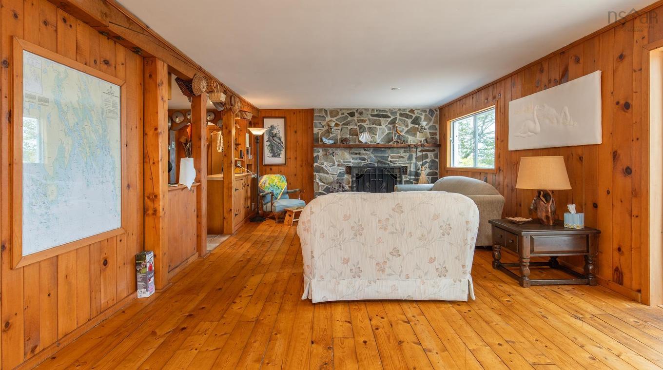 390-406 Highway 308, Morris Island, NS - Indoor Photo Showing Living Room With Fireplace