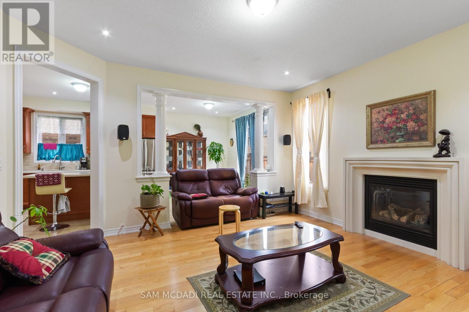80 Durango Drive, Brampton, ON - Indoor Photo Showing Living Room With Fireplace