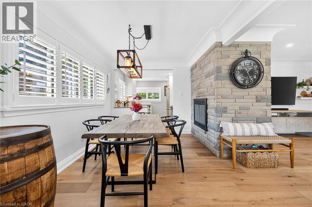 4 Compton Place, Hamilton, ON - Indoor Photo Showing Dining Room With Fireplace