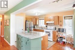 Open concept kitchen and dining. - 