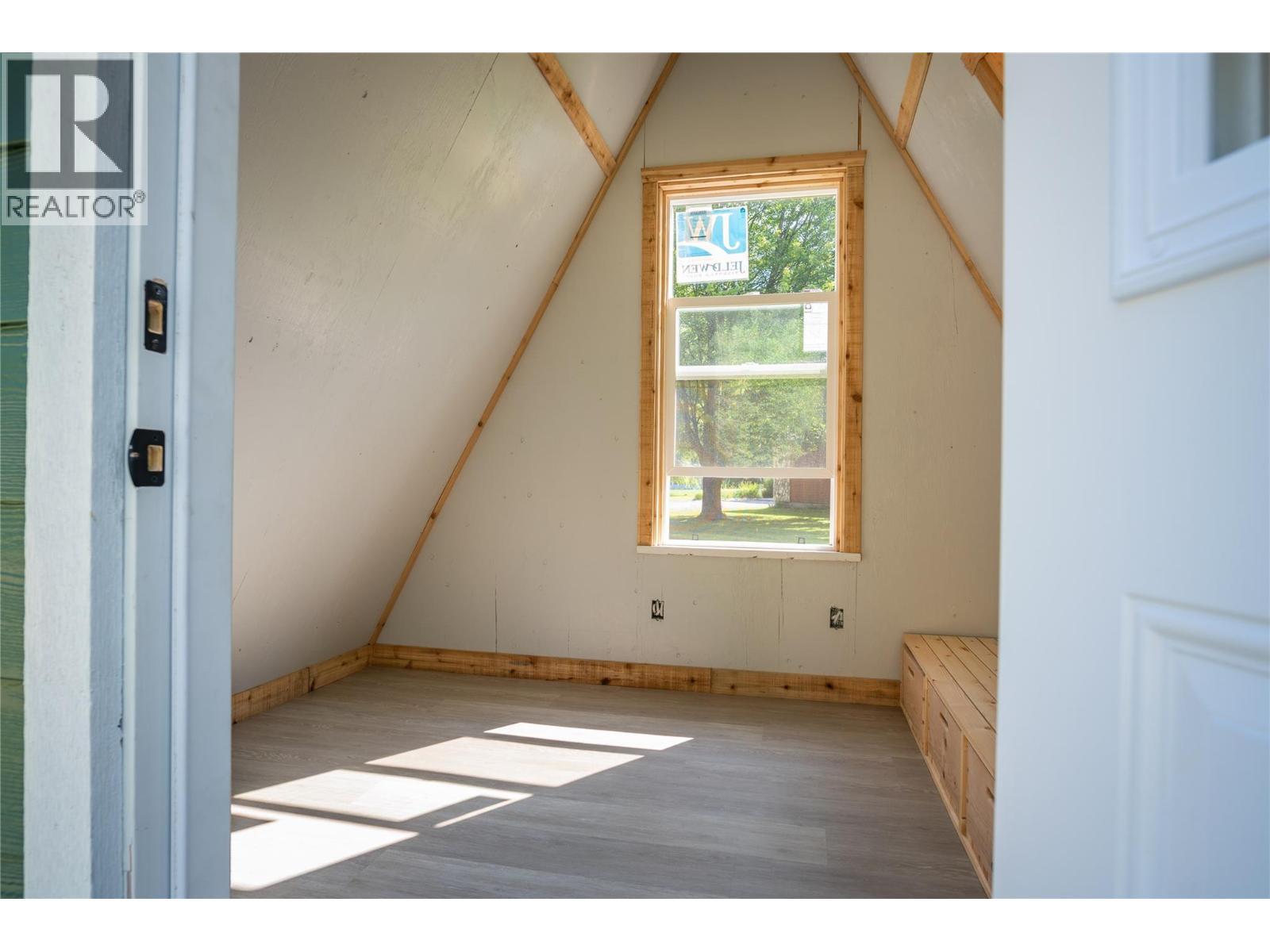 Interior of A-Frame with the skylight. - 3045 Bower Road, Slocan Park, BC