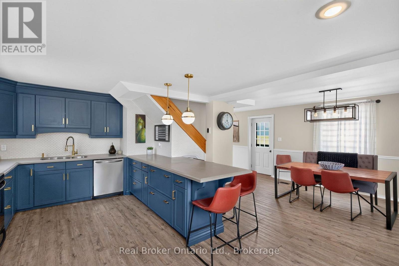 2 Storey Kitchen - 597 Lafontaine Road W, Tiny, ON - Indoor Photo Showing Kitchen With Double Sink