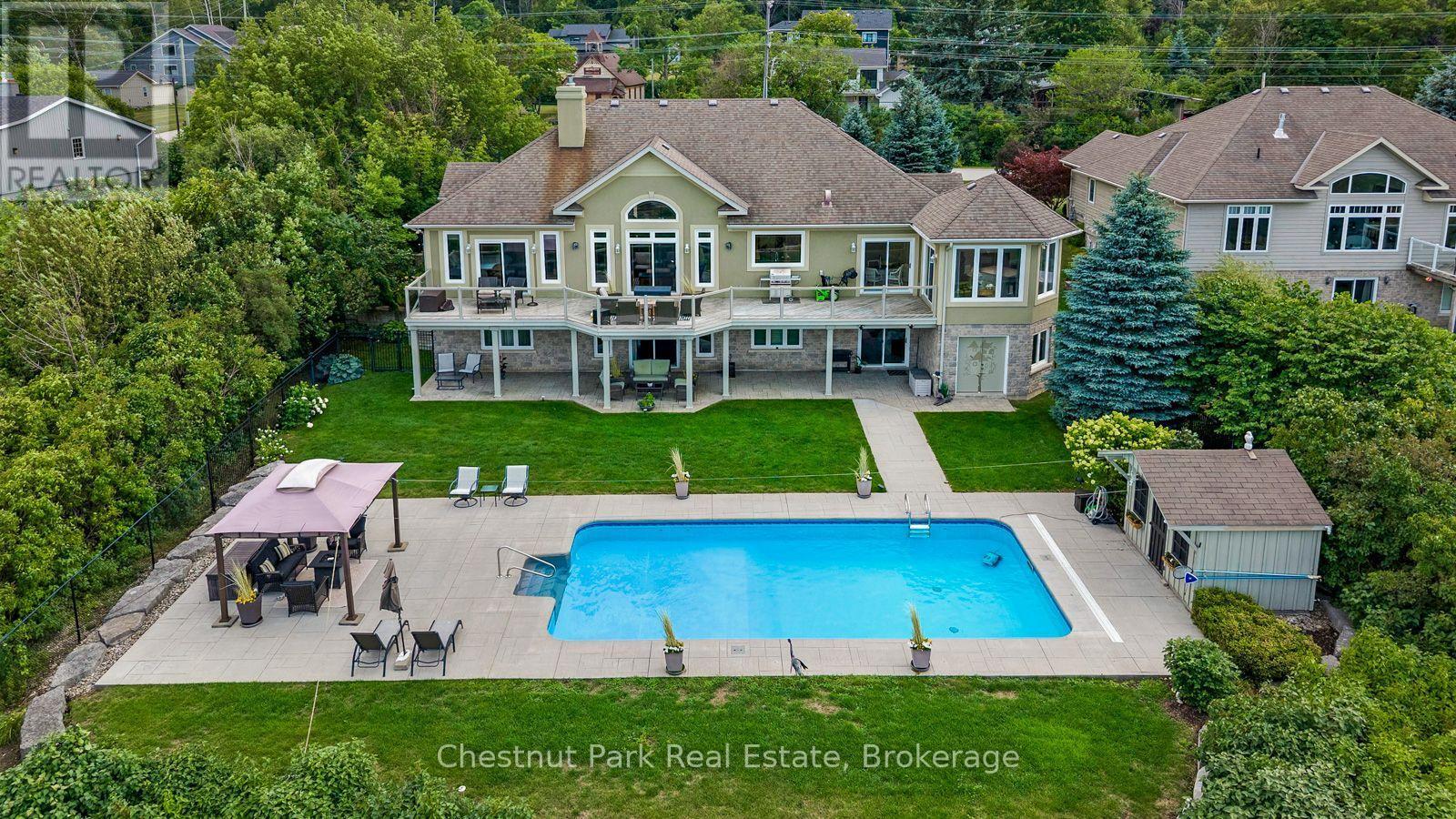 Stunning Oasis - 133 Lakeshore Road E, Blue Mountains, ON - Outdoor With In Ground Pool With Deck Patio Veranda