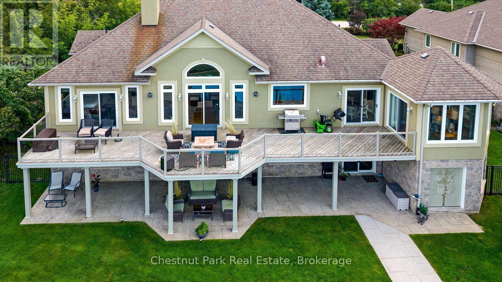Perfect spot to watch the sunrise over the Bay - 133 Lakeshore Road E, Blue Mountains, ON - Outdoor With Deck Patio Veranda