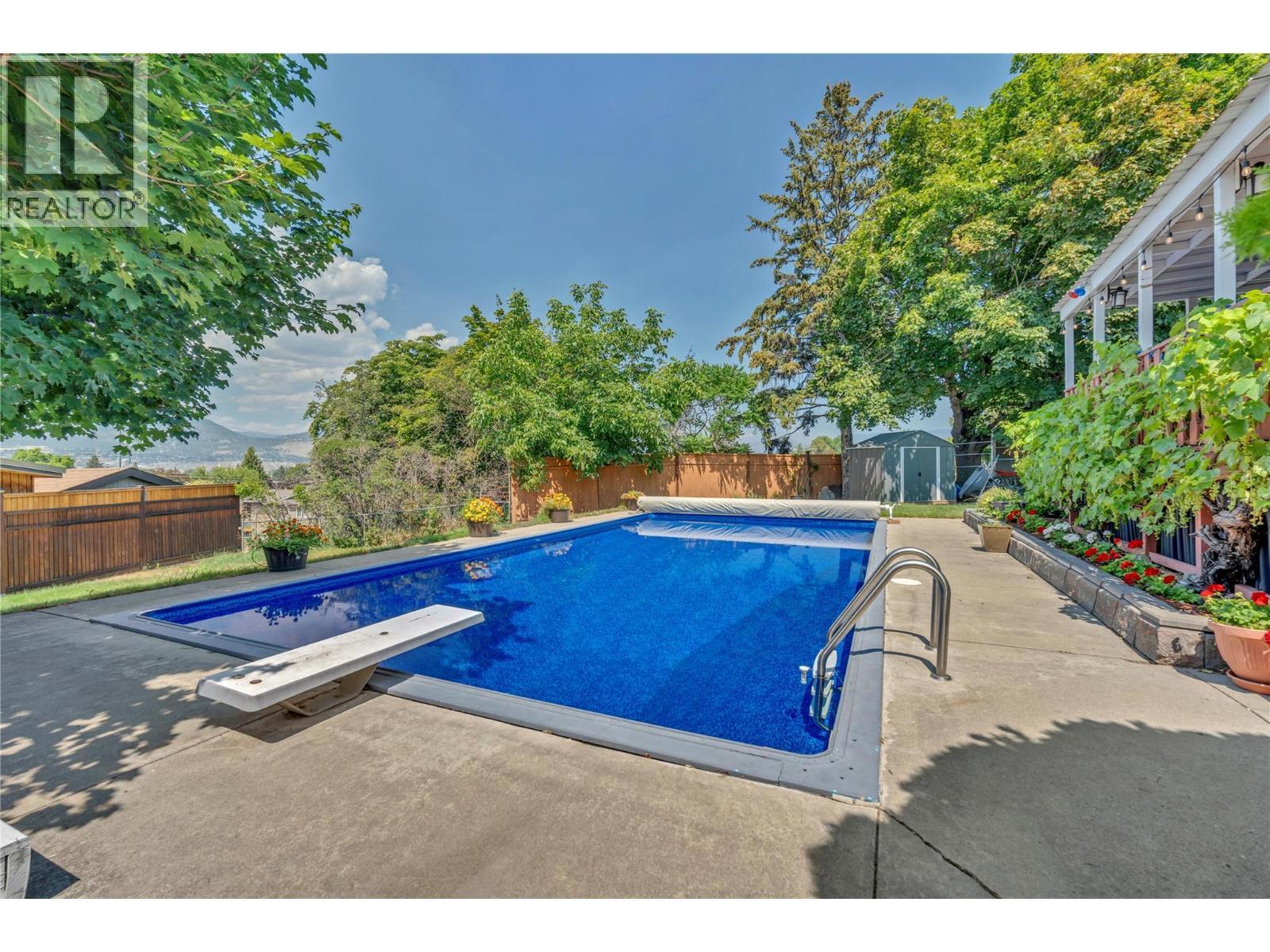 707 Ross Avenue, Penticton, BC - Outdoor With In Ground Pool With Backyard