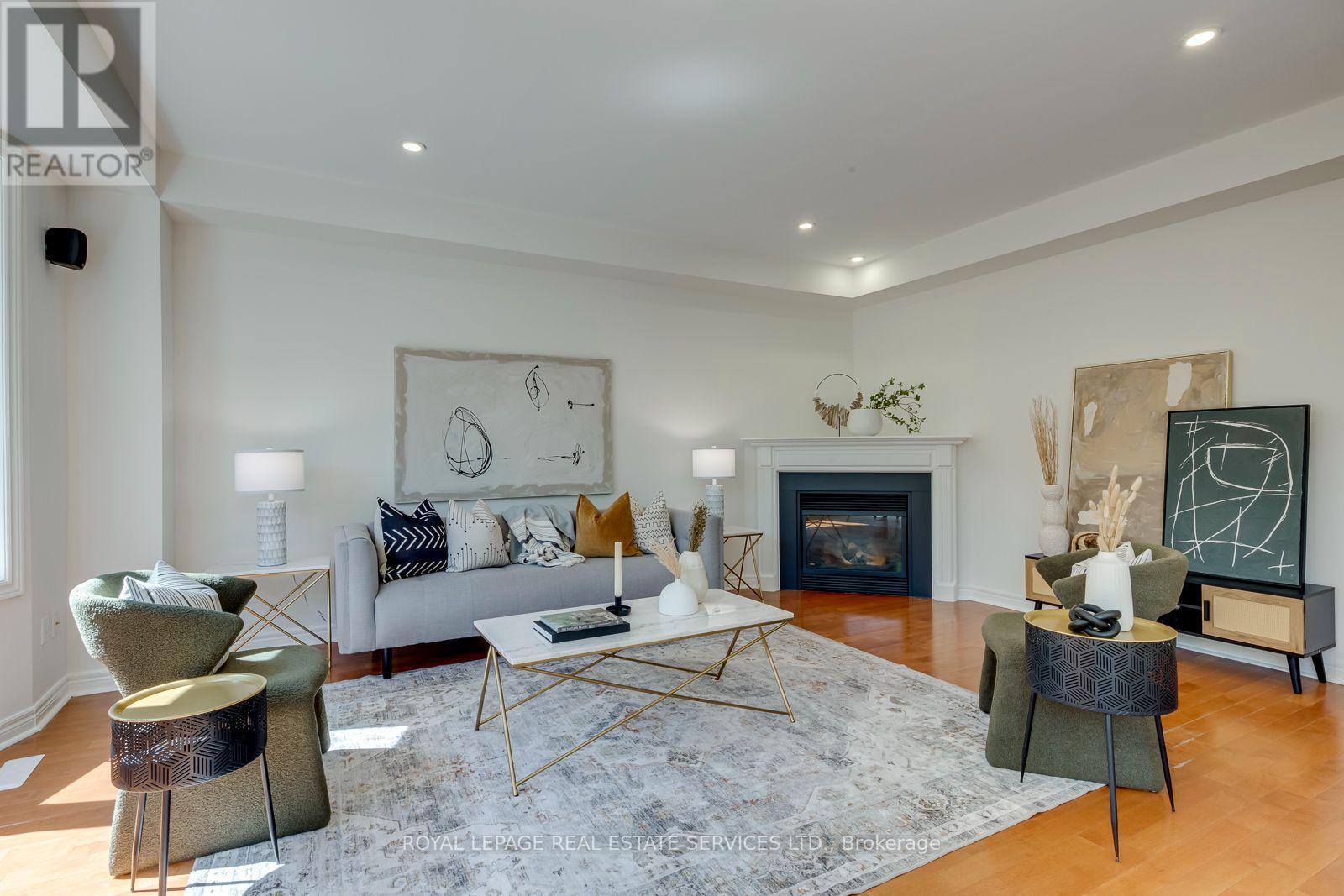 2116 Blackforest Crescent, Oakville, ON - Indoor Photo Showing Living Room With Fireplace