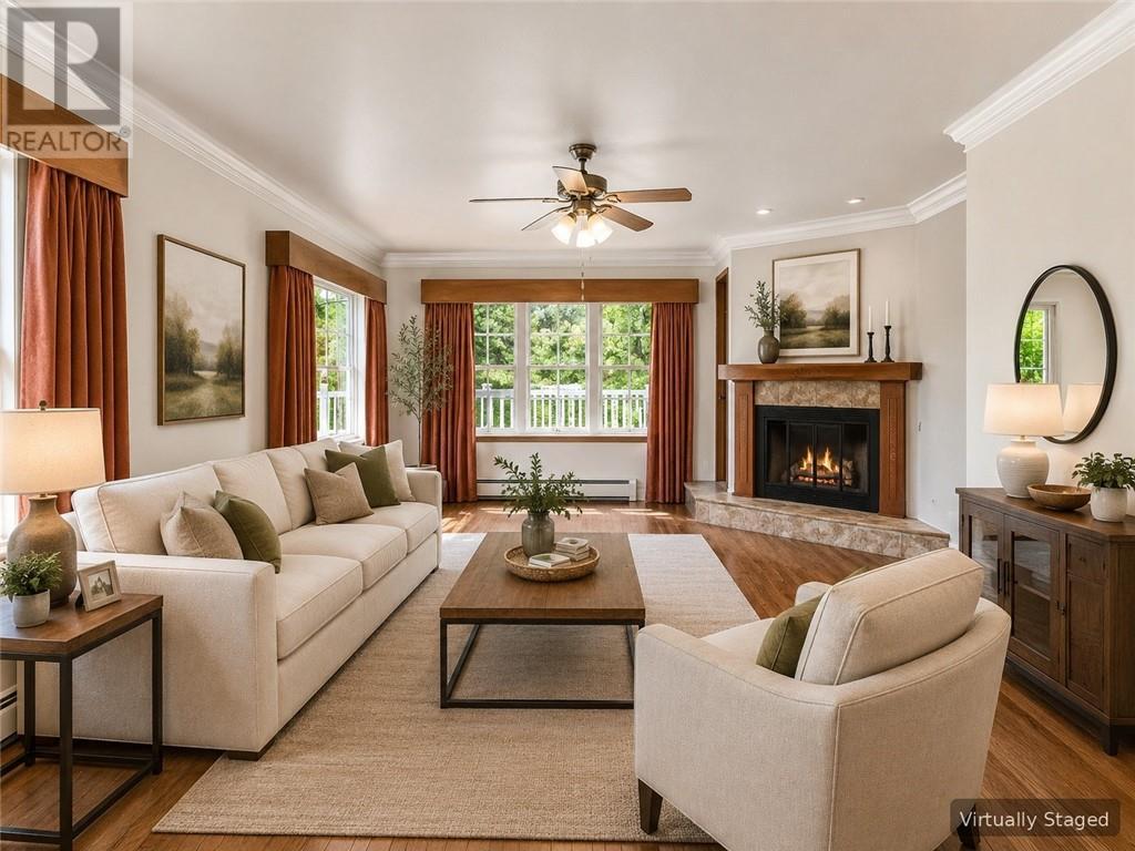 1220 Nepewassi Lake Road, Estaire, ON - Indoor Photo Showing Living Room With Fireplace