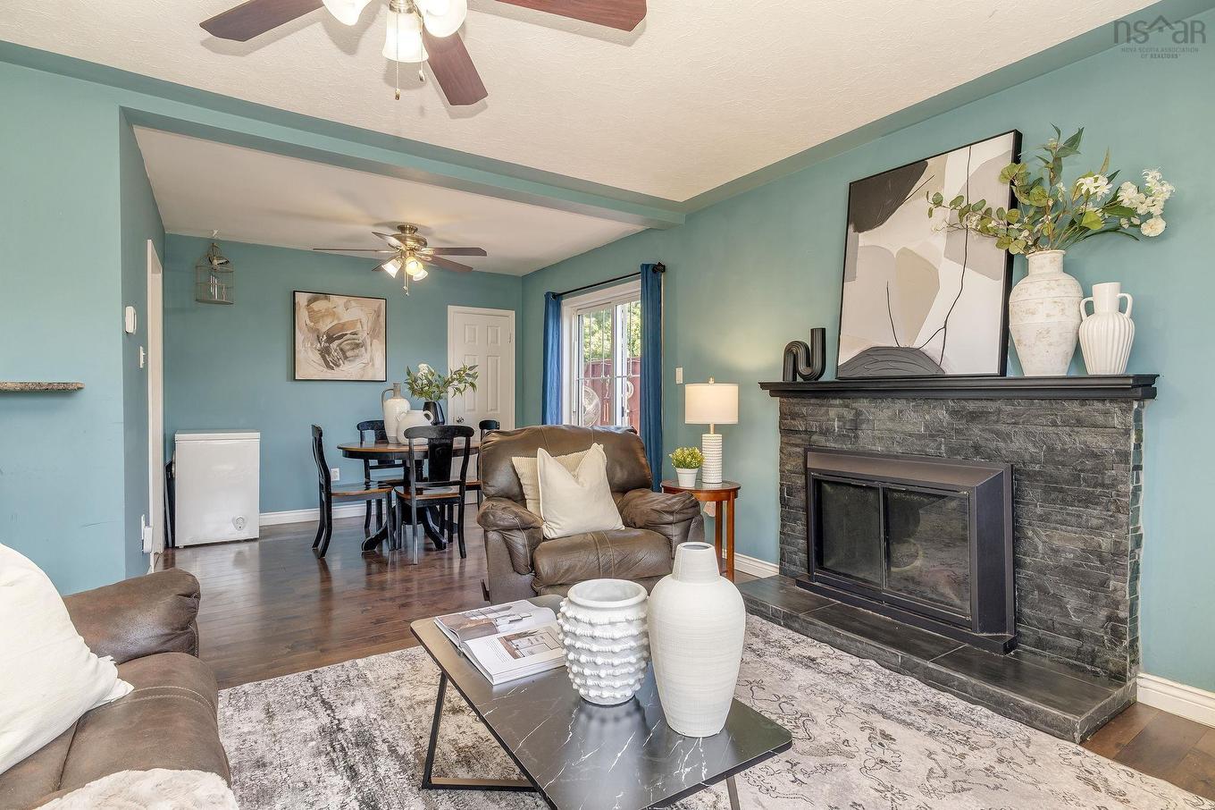 10 Westwood Drive, Dartmouth, NS - Indoor Photo Showing Living Room With Fireplace