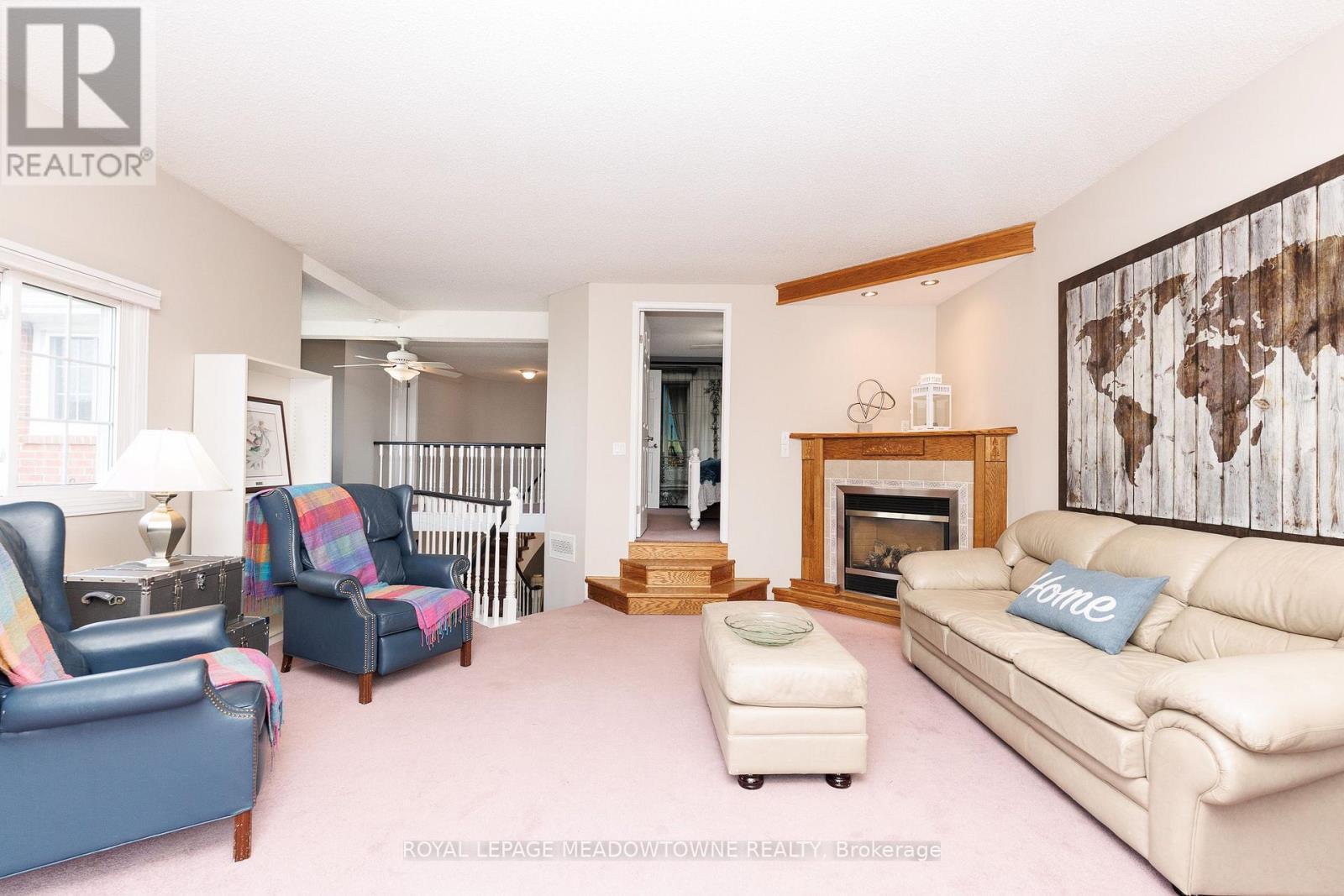38 Mckillop Court, Brampton, ON - Indoor Photo Showing Living Room With Fireplace