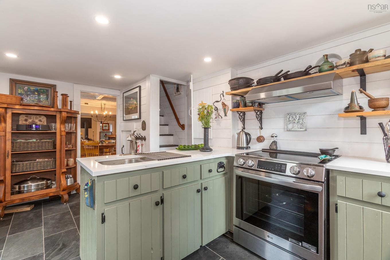 857 Granville Road, Victoria Beach, NS - Indoor Photo Showing Kitchen With Double Sink