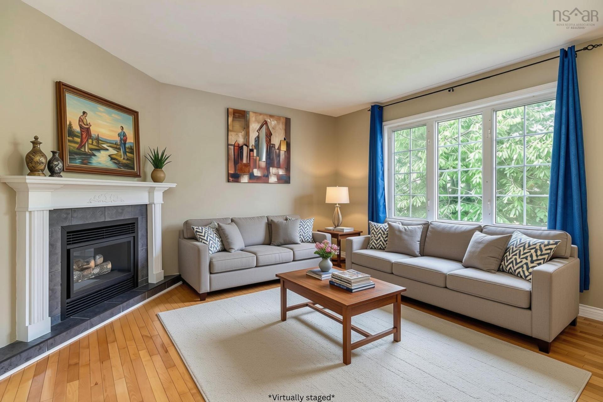 1 Jeep Crescent, Eastern Passage, NS - Indoor Photo Showing Living Room With Fireplace