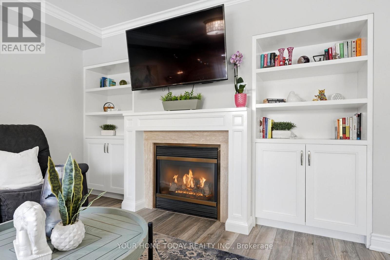 19 Mcnally Street, Halton Hills, ON - Indoor Photo Showing Living Room With Fireplace
