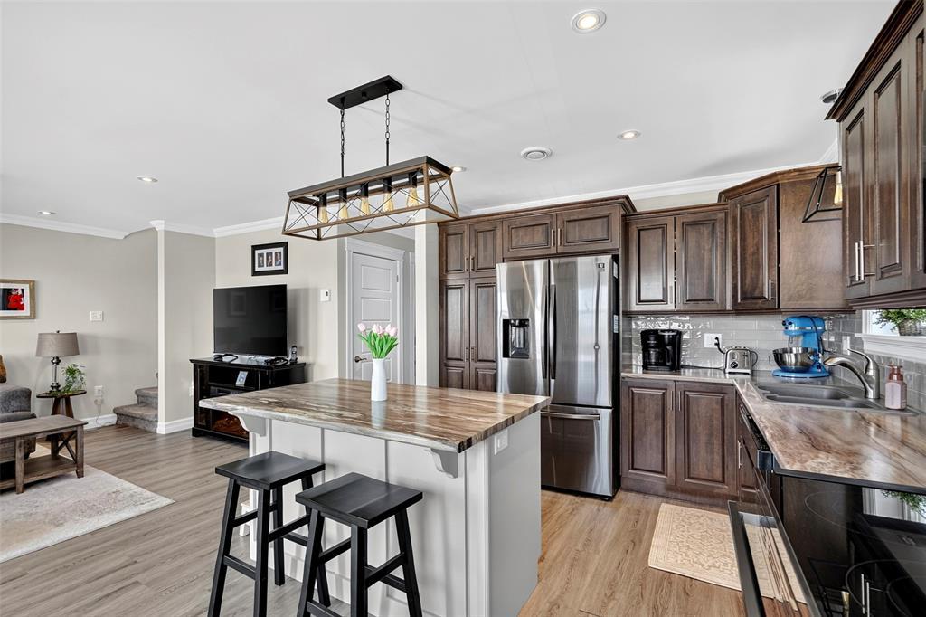 13 The Green Road, Upper Island Cove, NL - Indoor Photo Showing Kitchen With Double Sink