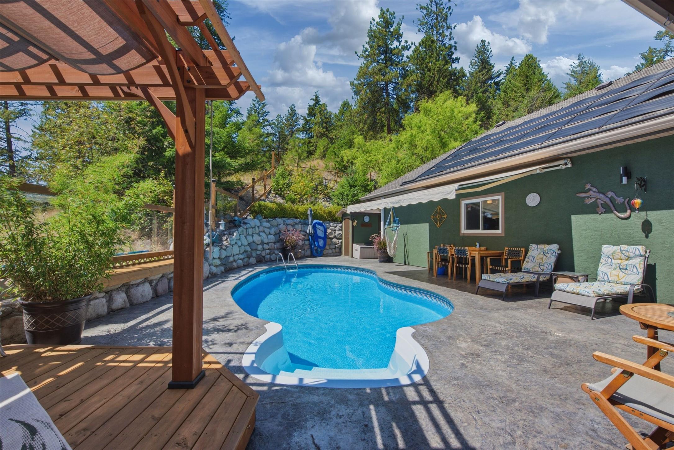 594 Mountain Drive, Vernon, BC - Outdoor With In Ground Pool With Deck Patio Veranda With Exterior