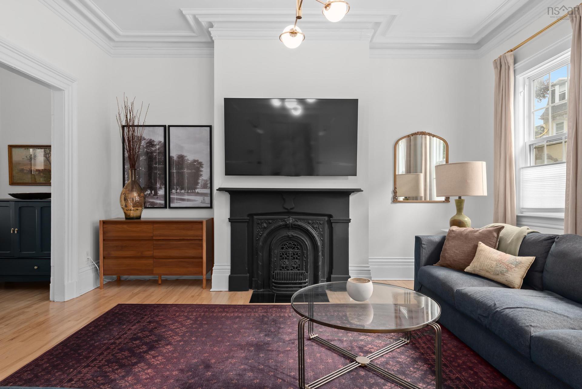 1314 & 1316 Dresden Row, Halifax, NS - Indoor Photo Showing Living Room With Fireplace