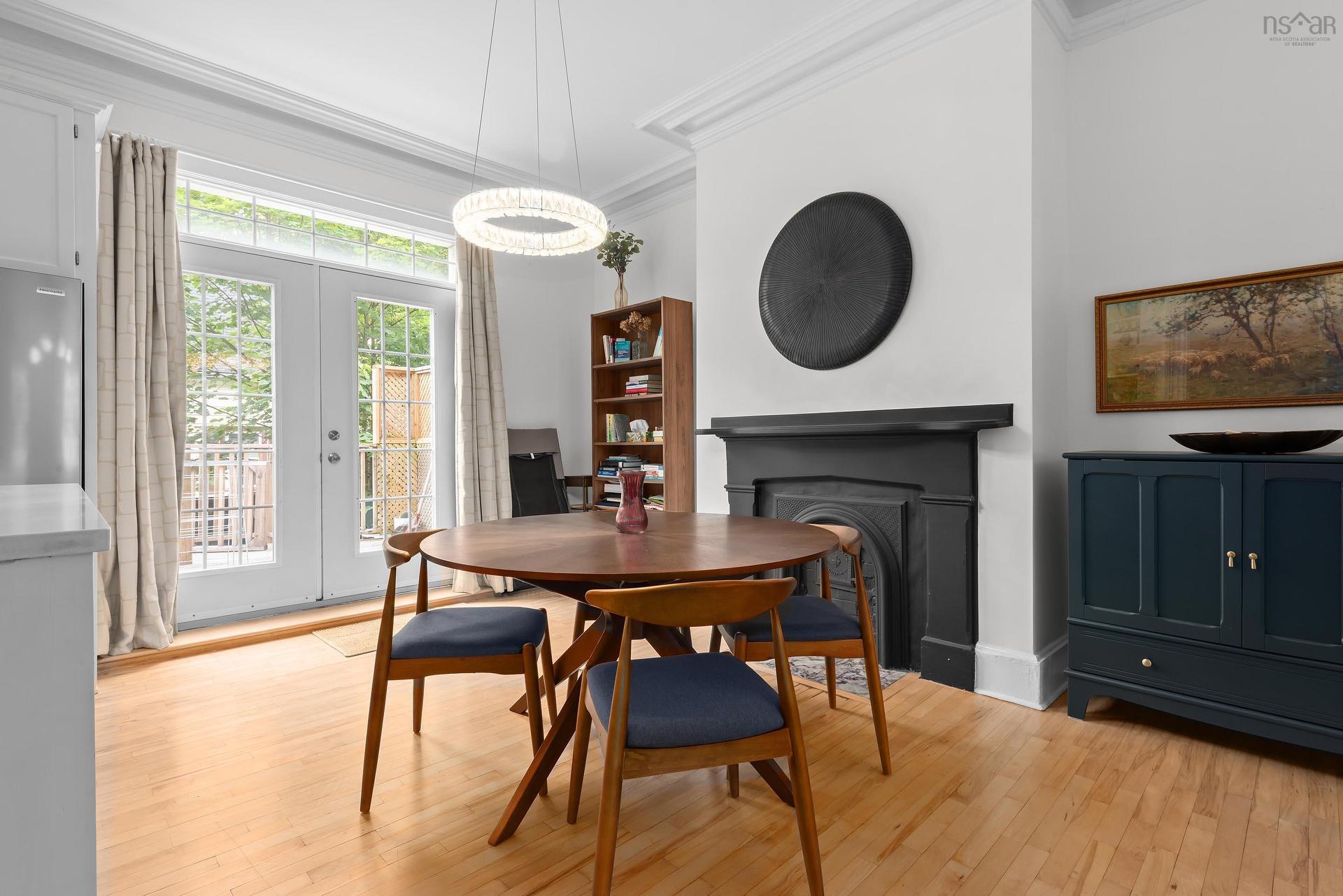 1314 & 1316 Dresden Row, Halifax, NS - Indoor Photo Showing Dining Room With Fireplace